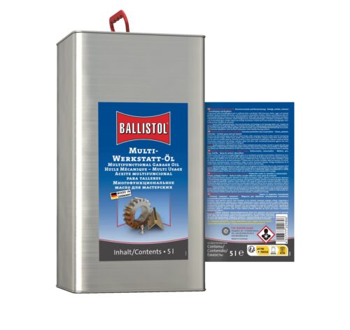 Groß (22980+Rückseite) Ballistol Multi-Werkstatt-Öl im 5 L Kanister