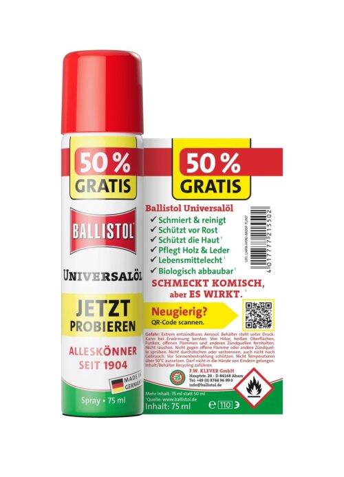 Groß (Universalöl_75ml+Rückseite) Ballistol Universalöl Sonderedition 75ml Spray