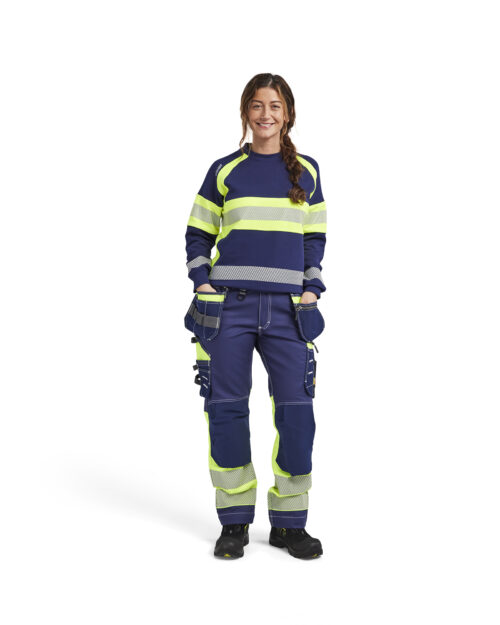 Damen High Vis Arbeitshose mit Stretch
