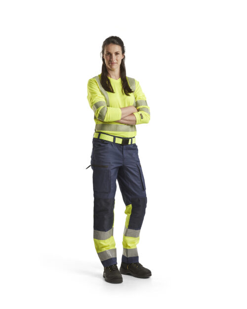 Damen High Vis Arbeitshose mit Stretch