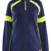 Damen Sweatshirt Half-Zip mit High Vis