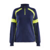 Damen Sweatshirt Half-Zip mit High Vis