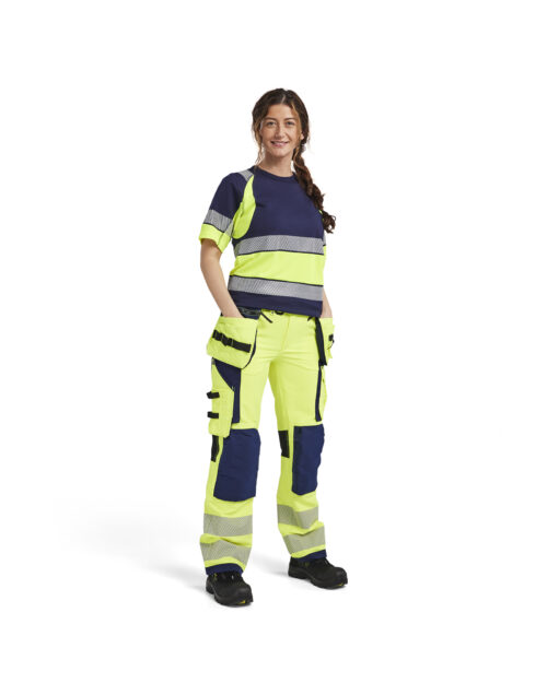 Damen High Vis Arbeitshose 4-Wege-Stretch