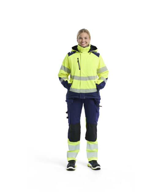 Damen High Vis Softshell Winterjacke leicht gefüttert