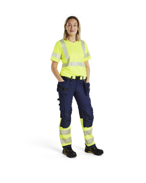 Damen High Vis Arbeitshose 4-Wege-Stretch