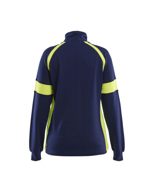 Damen Sweatshirt Half-Zip mit High Vis