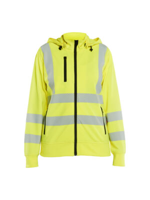 Damen High Vis Sweatjacke mit abnehmbarer Kapuze