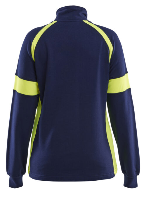 Damen Sweatshirt Half-Zip mit High Vis