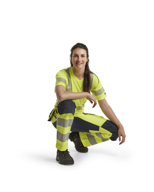 Damen High Vis Arbeitshose mit Stretch
